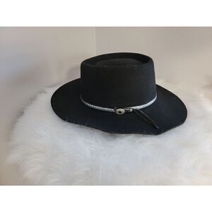 Wool Black Stiff Brim Hat Medium